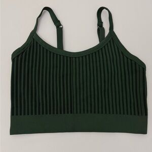 Aerie Ribbed Bralette Crop Tank Green Women’s XL